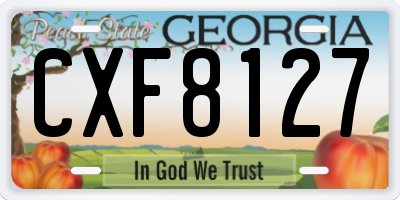 GA license plate CXF8127