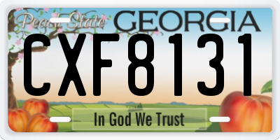 GA license plate CXF8131