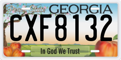 GA license plate CXF8132