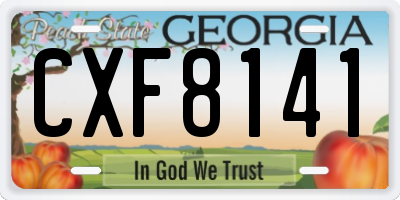 GA license plate CXF8141