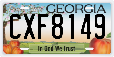 GA license plate CXF8149