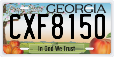GA license plate CXF8150