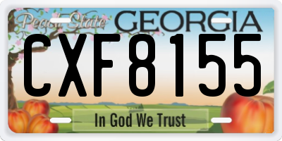 GA license plate CXF8155
