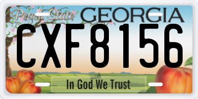 GA license plate CXF8156