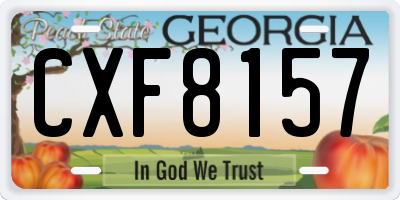 GA license plate CXF8157
