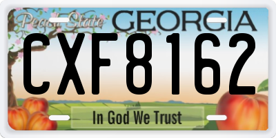 GA license plate CXF8162