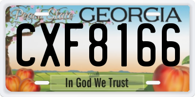 GA license plate CXF8166