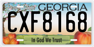 GA license plate CXF8168