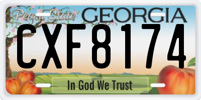 GA license plate CXF8174