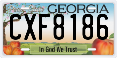GA license plate CXF8186