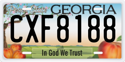 GA license plate CXF8188