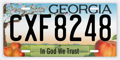 GA license plate CXF8248
