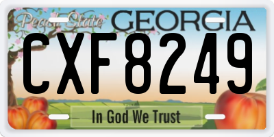 GA license plate CXF8249