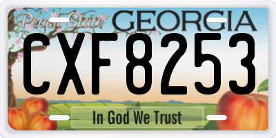 GA license plate CXF8253
