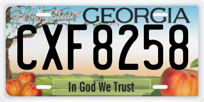 GA license plate CXF8258