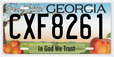 GA license plate CXF8261