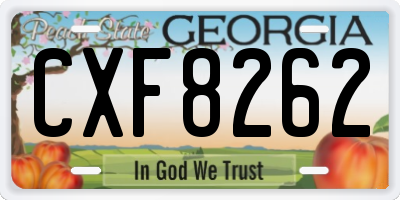 GA license plate CXF8262