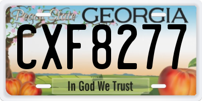 GA license plate CXF8277