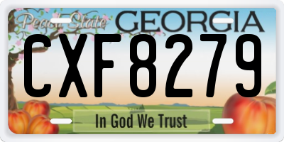GA license plate CXF8279