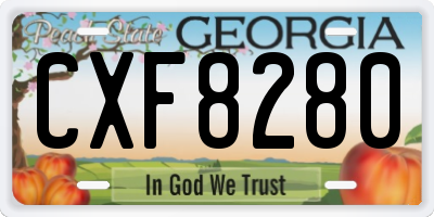 GA license plate CXF8280
