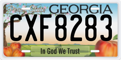 GA license plate CXF8283