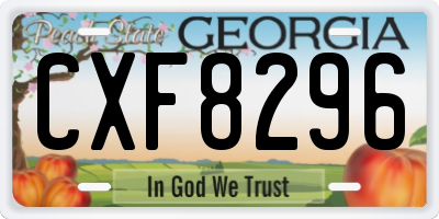 GA license plate CXF8296
