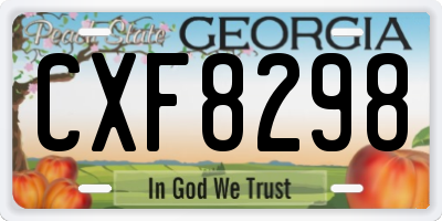 GA license plate CXF8298