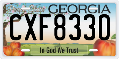 GA license plate CXF8330