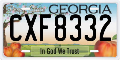 GA license plate CXF8332
