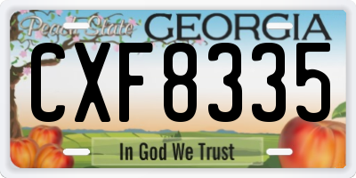 GA license plate CXF8335