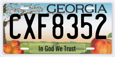 GA license plate CXF8352