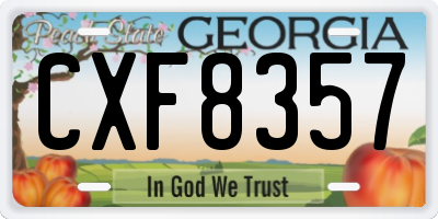 GA license plate CXF8357