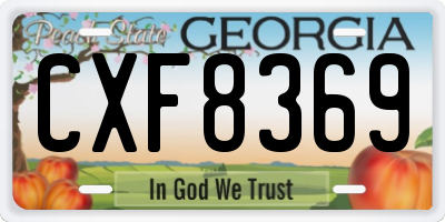 GA license plate CXF8369