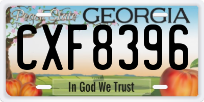 GA license plate CXF8396