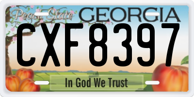 GA license plate CXF8397