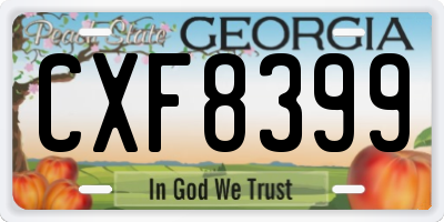 GA license plate CXF8399