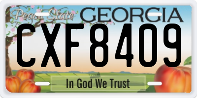 GA license plate CXF8409