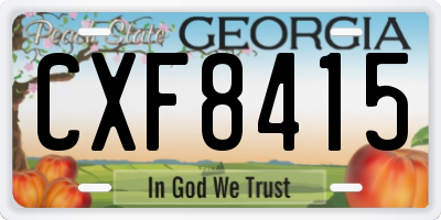 GA license plate CXF8415