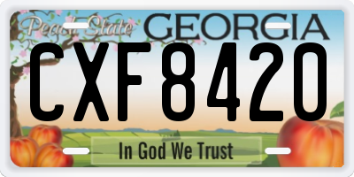 GA license plate CXF8420