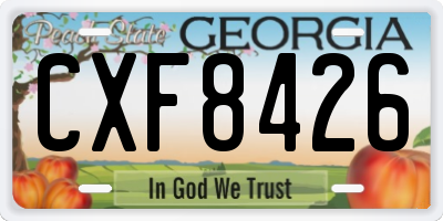 GA license plate CXF8426