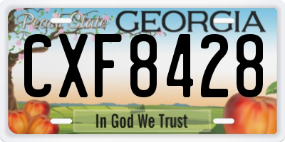 GA license plate CXF8428