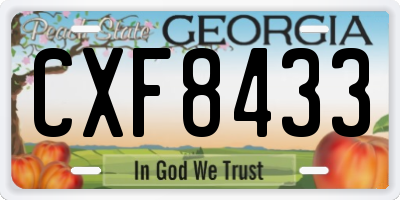 GA license plate CXF8433
