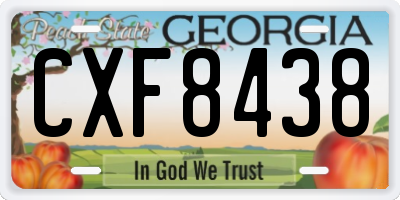 GA license plate CXF8438