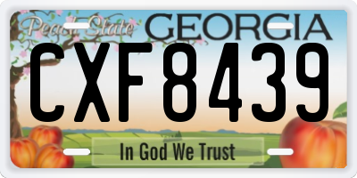GA license plate CXF8439