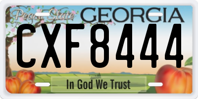 GA license plate CXF8444