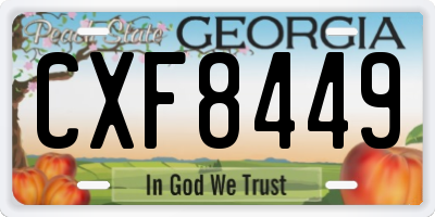 GA license plate CXF8449