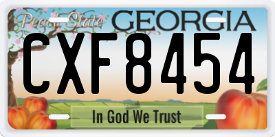 GA license plate CXF8454