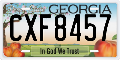 GA license plate CXF8457
