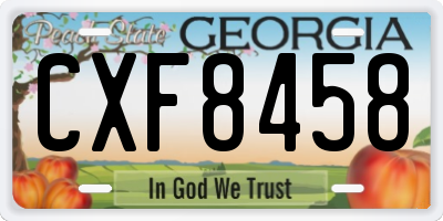 GA license plate CXF8458