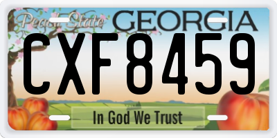 GA license plate CXF8459